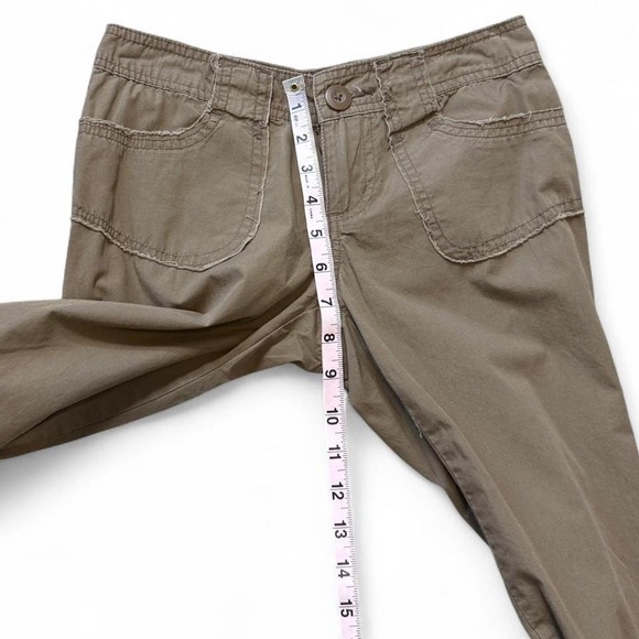 Vintage Y2K Khaki Tan SO Ruched Cinch Hem Capri Pants, Women's Size 0 - Picture 8 of 10